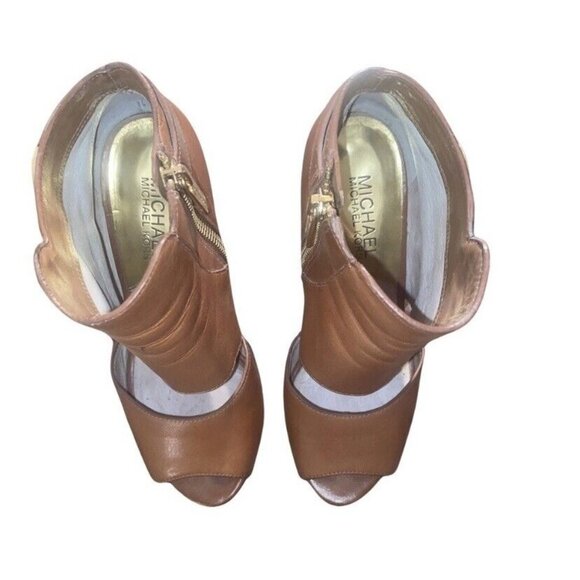 Michael by Michael Kors Wyatt Open Toe Leather Heels Size 6 - Picture 6 of 16